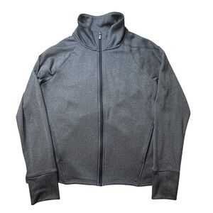 Champion C9 Track Jacket Womens S Grey Herringbone Full Zip Mock Neck Pleated